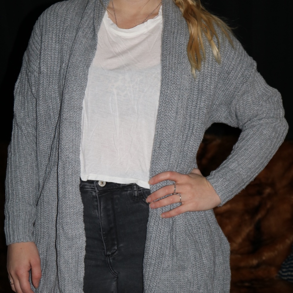 Kimchi Blue long gray cardigan